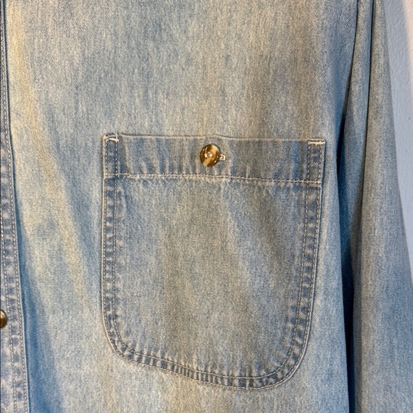 Light Blue Denim Casual Button Down Shirt great quality - Picture 5 of 7